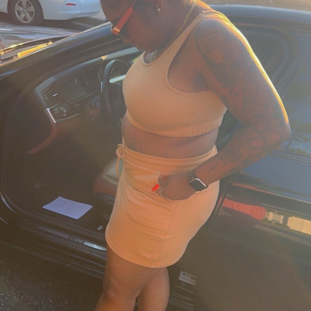 Two piece crop top and skirt